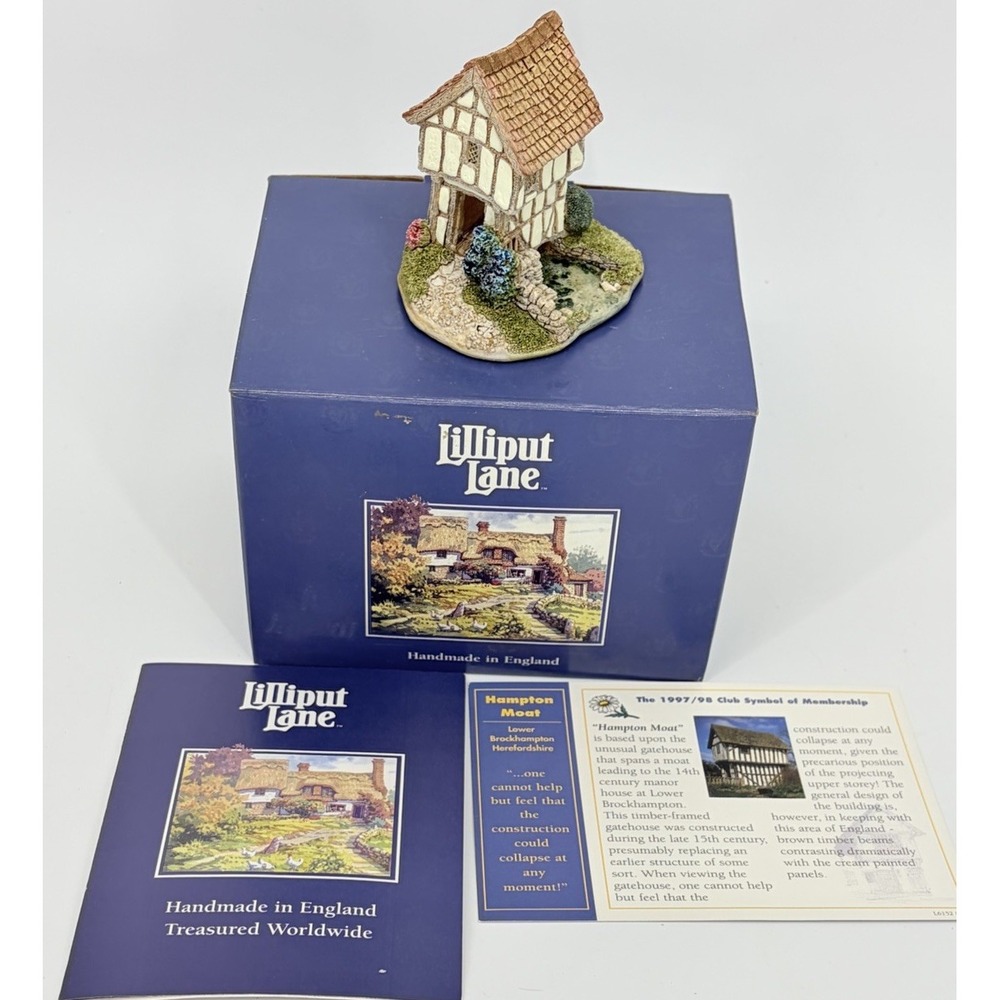 Lilliput Lane Hampton Moat Vintage Cottage L2057 with Original Box and Deeds